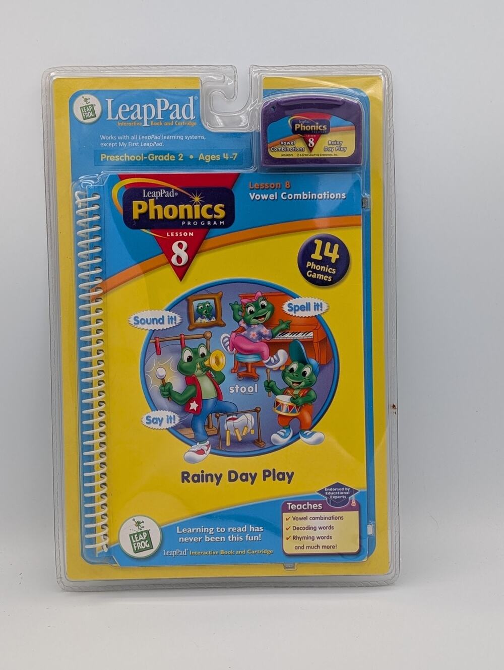 Leap Frog - Leap Pad Phonics Book/Cartridge " Rainy Day Play" Lesson 8 | New